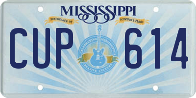 MS license plate CUP614