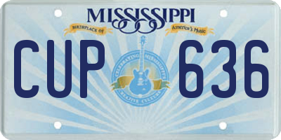 MS license plate CUP636