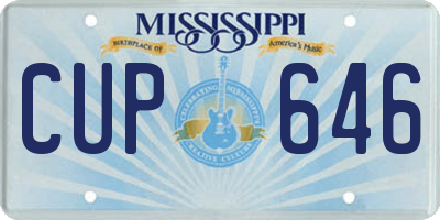 MS license plate CUP646