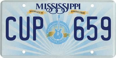 MS license plate CUP659