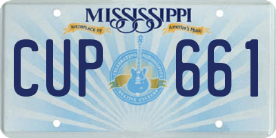 MS license plate CUP661