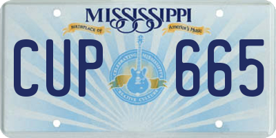MS license plate CUP665