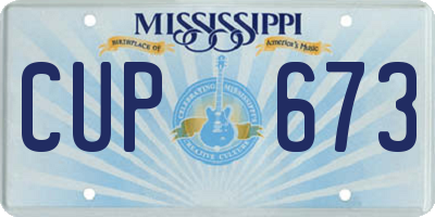 MS license plate CUP673