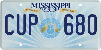 MS license plate CUP680