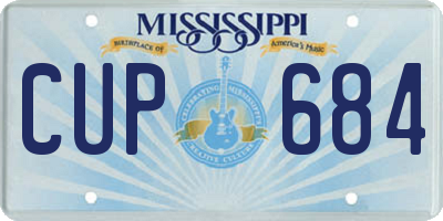 MS license plate CUP684