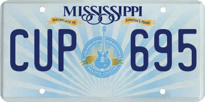 MS license plate CUP695