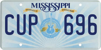 MS license plate CUP696