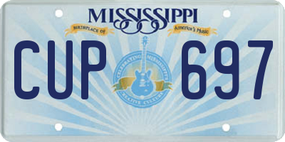 MS license plate CUP697