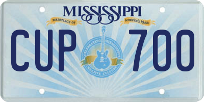 MS license plate CUP700
