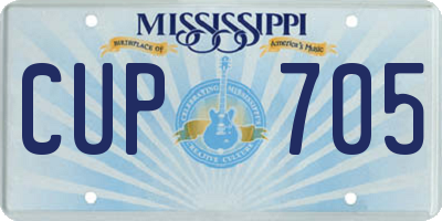 MS license plate CUP705