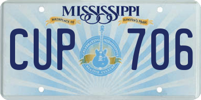 MS license plate CUP706