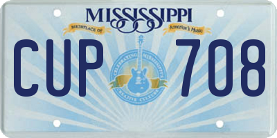 MS license plate CUP708