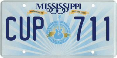MS license plate CUP711