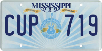 MS license plate CUP719