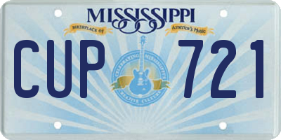 MS license plate CUP721