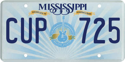 MS license plate CUP725