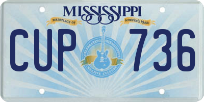 MS license plate CUP736