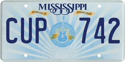 MS license plate CUP742