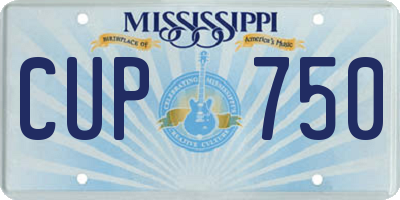 MS license plate CUP750