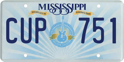 MS license plate CUP751