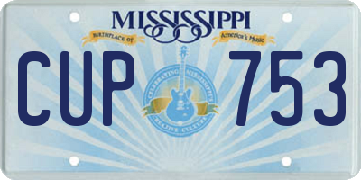MS license plate CUP753