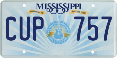MS license plate CUP757