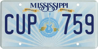 MS license plate CUP759