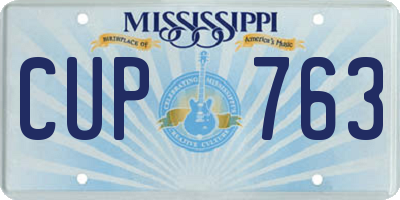 MS license plate CUP763