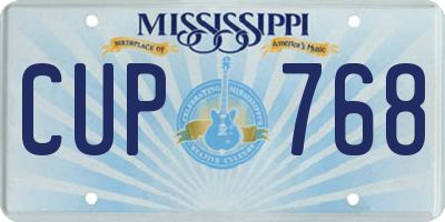 MS license plate CUP768