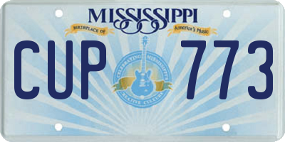 MS license plate CUP773