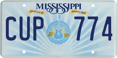 MS license plate CUP774