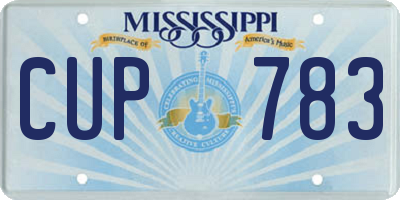 MS license plate CUP783