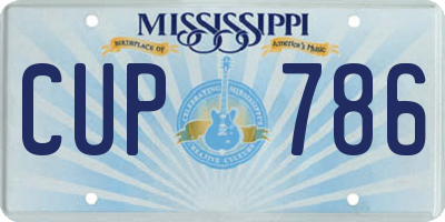 MS license plate CUP786