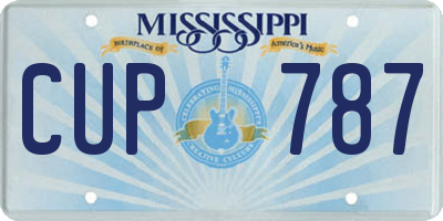 MS license plate CUP787
