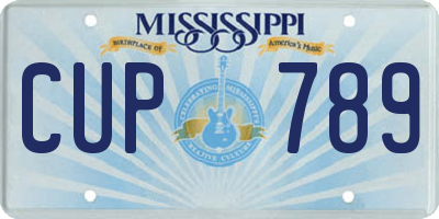 MS license plate CUP789