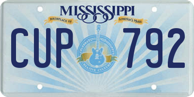MS license plate CUP792