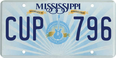 MS license plate CUP796