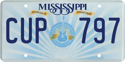 MS license plate CUP797