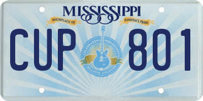 MS license plate CUP801
