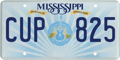 MS license plate CUP825