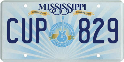 MS license plate CUP829