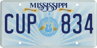 MS license plate CUP834