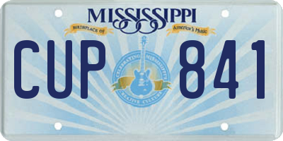 MS license plate CUP841