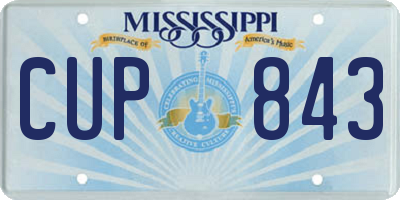 MS license plate CUP843