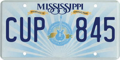 MS license plate CUP845