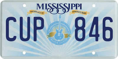 MS license plate CUP846
