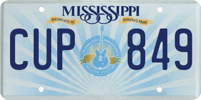 MS license plate CUP849