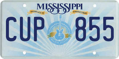 MS license plate CUP855