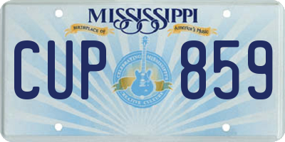MS license plate CUP859
