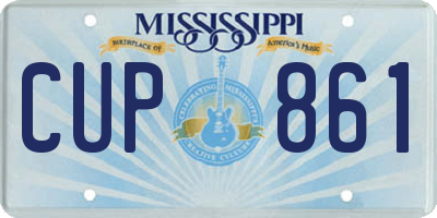 MS license plate CUP861